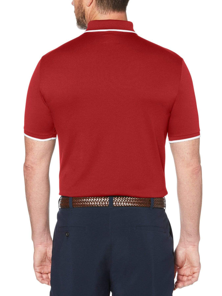 Men's Solid Golf Polo with Cuff Tipping