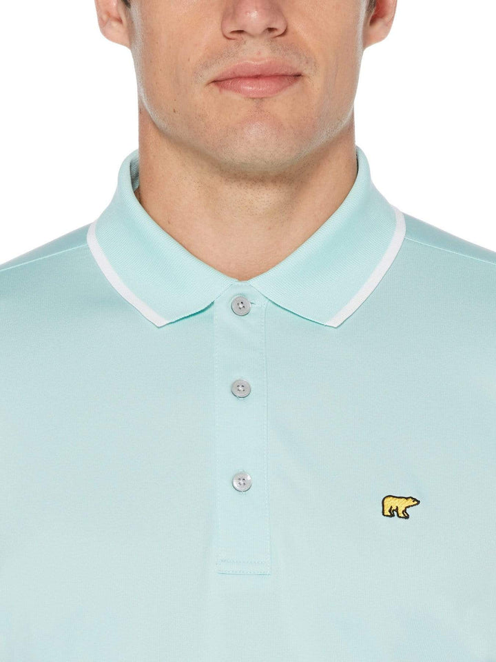 Men's Solid Golf Polo with Cuff Tipping