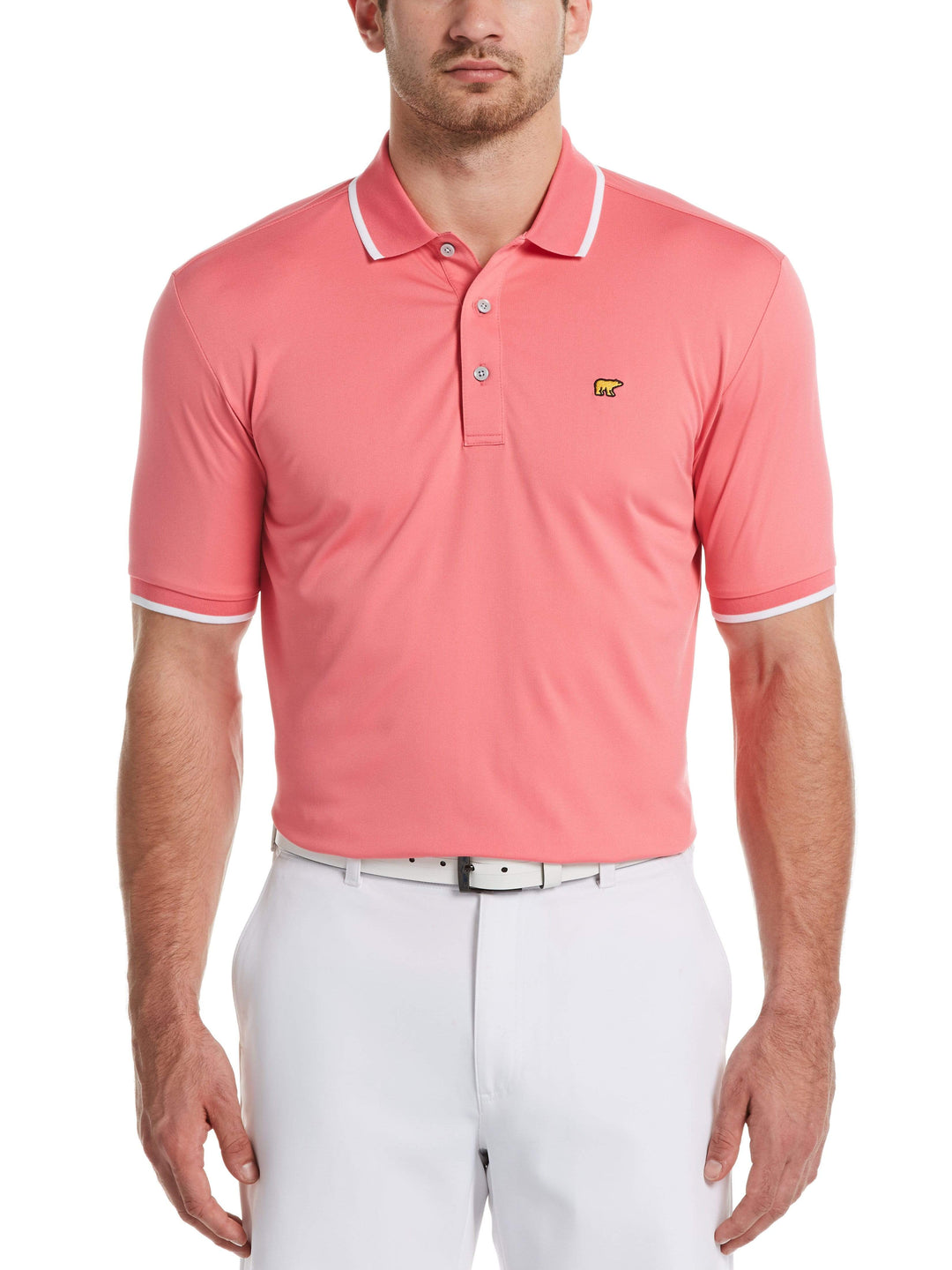Men's Solid Golf Polo with Cuff Tipping