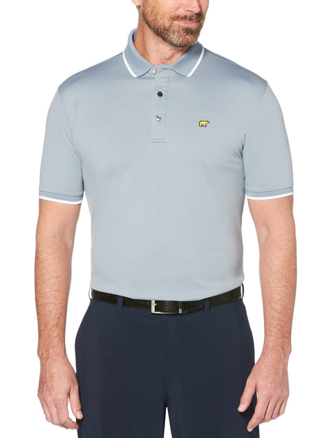 Men's Solid Golf Polo with Cuff Tipping