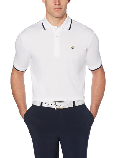 Men's Solid Golf Polo with Cuff Tipping