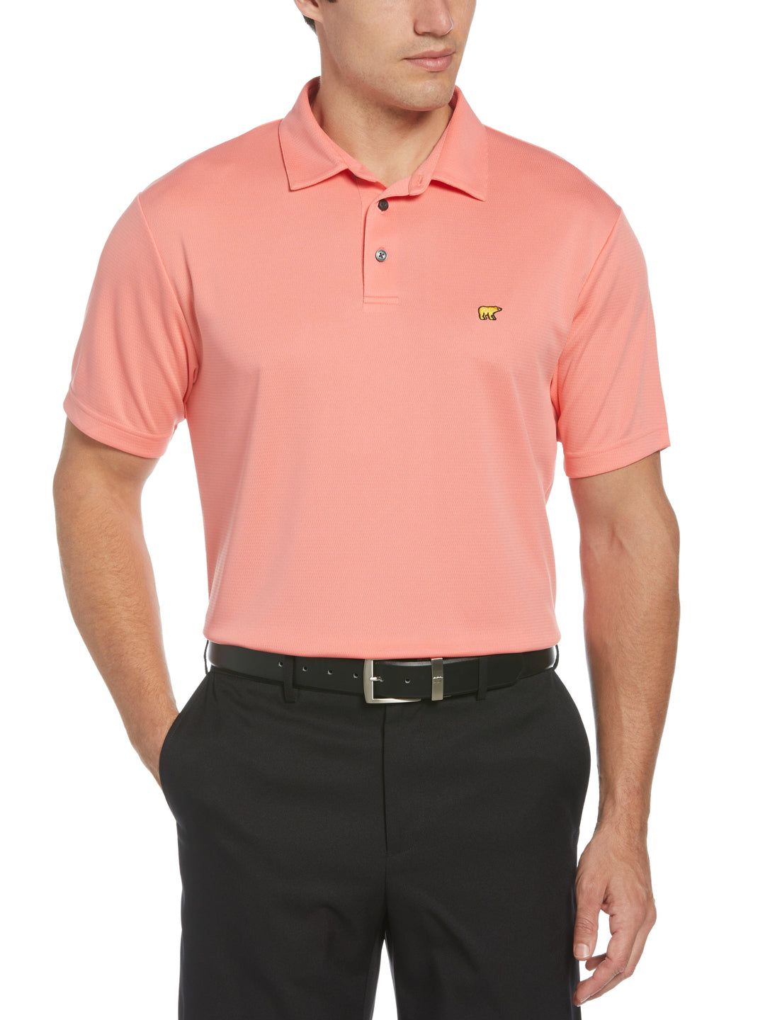 Solid Textured Golf Polo (Shell Pink) 