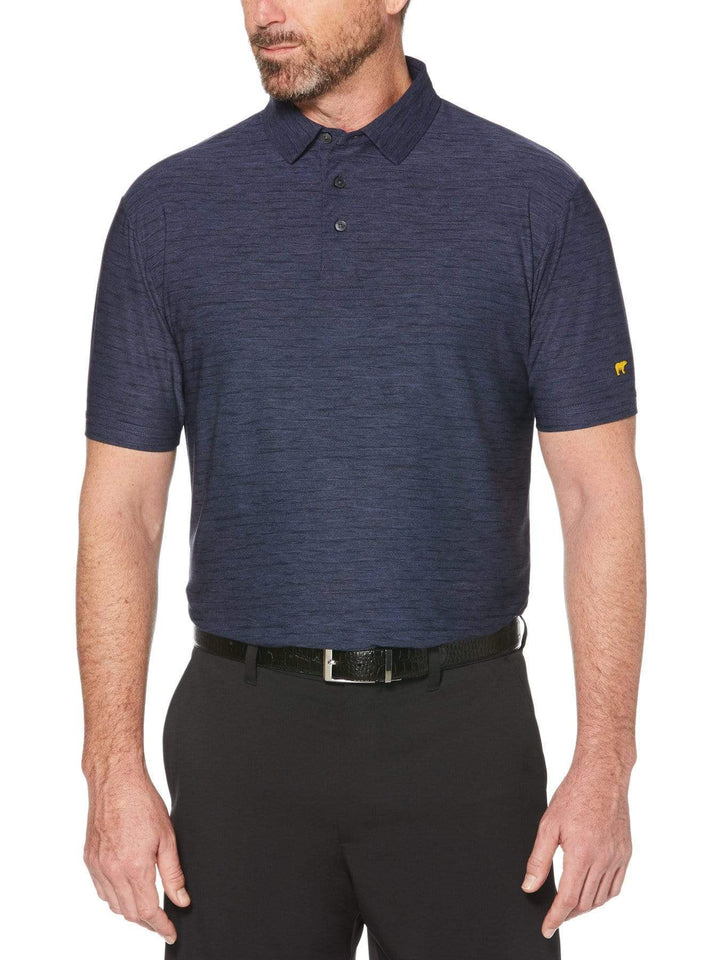Men's Space Dye Stripe Short Sleeve Golf Polo