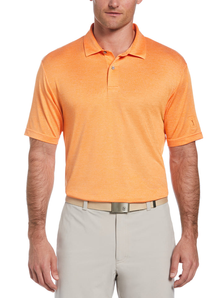 Space Dye Texture Golf Polo (Tangerine Heather) 