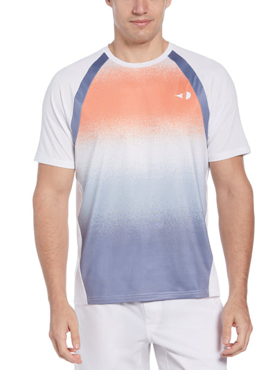 Spray Gradient Printed Tennis Tee (Bright Wh/Candied Yams) 