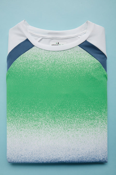 Men's Spray Gradient Printed Tennis Tee