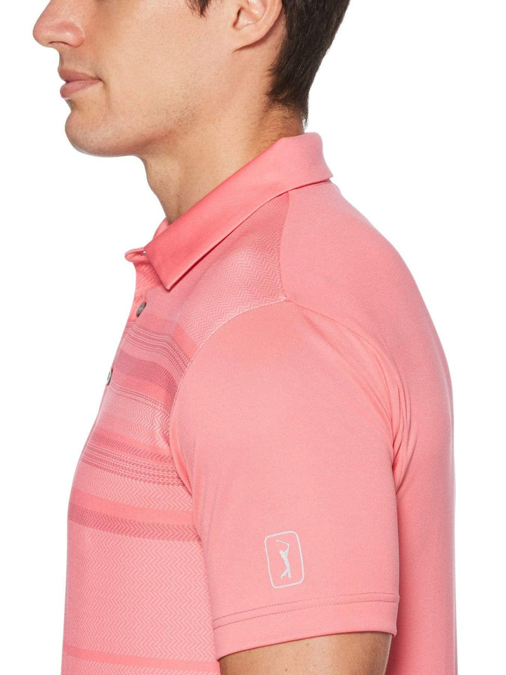 Men's Stacked Herringbone Print Polo