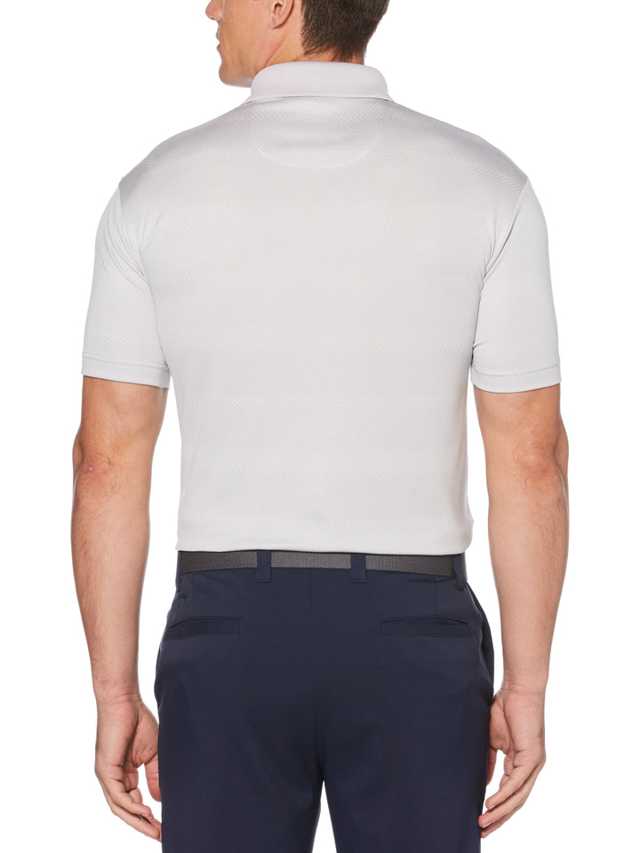 Men's Stacked Twill Jacquard Short Sleeve Golf Polo
