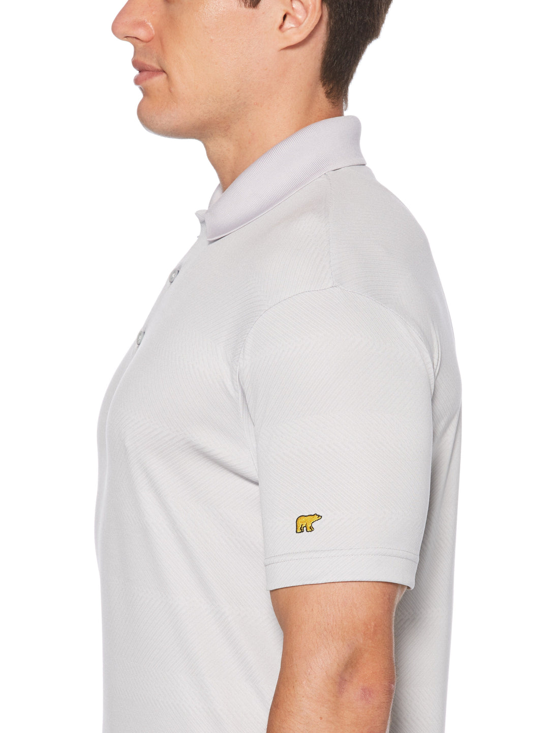 Men's Stacked Twill Jacquard Short Sleeve Golf Polo