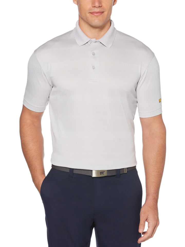 Men's Stacked Twill Jacquard Short Sleeve Golf Polo