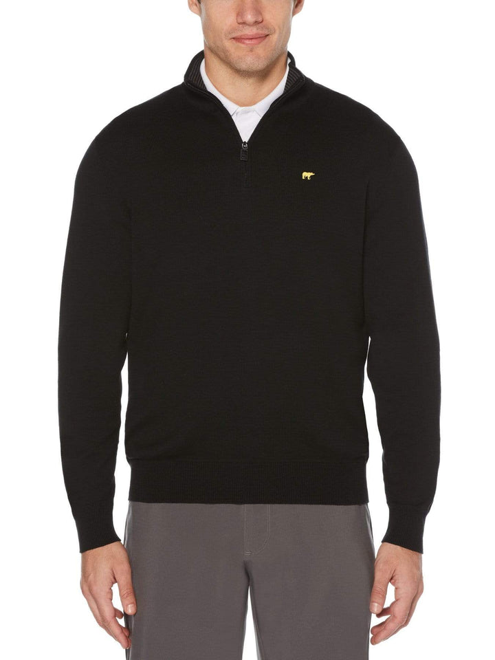 Men's Stripe Inner Collar Quarter-Zip Golf Sweater