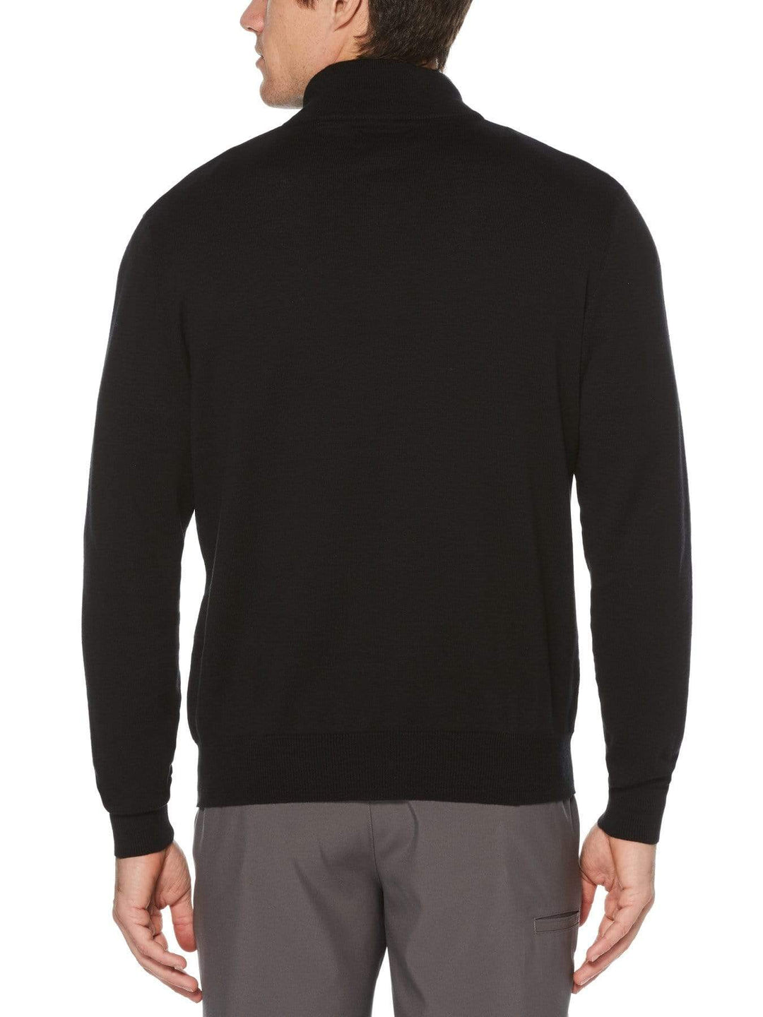 Men's Stripe Inner Collar Quarter-Zip Golf Sweater