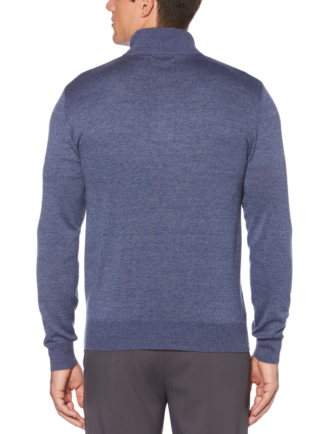 Men's Stripe Inner Collar Quarter-Zip Golf Sweater