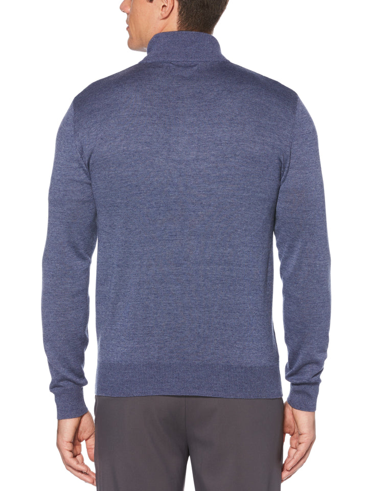 Men's Stripe Inner Collar Quarter-Zip Golf Sweater