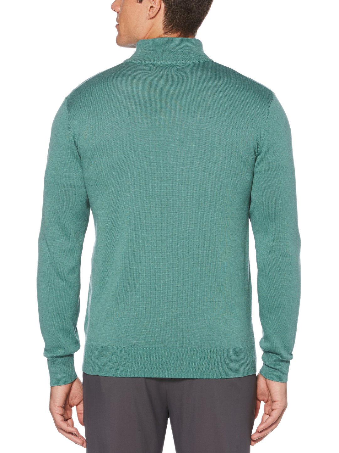 Men's Stripe Inner Collar Quarter-Zip Golf Sweater