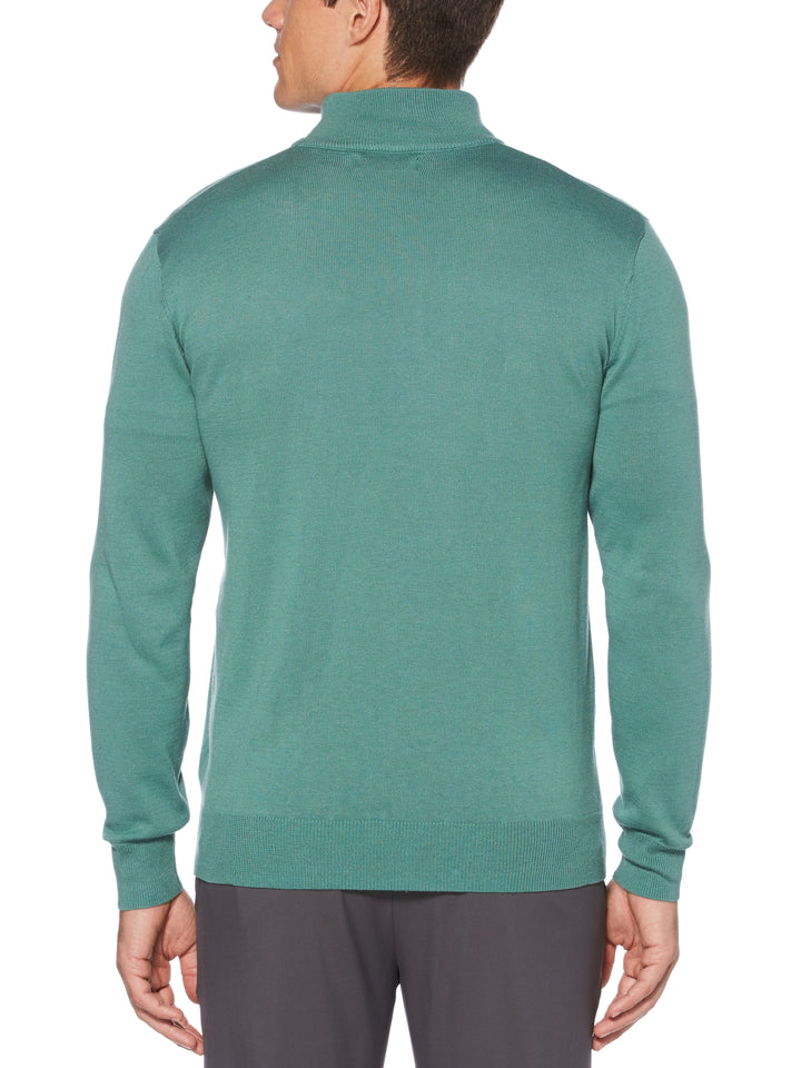 Men's Stripe Inner Collar Quarter-Zip Golf Sweater