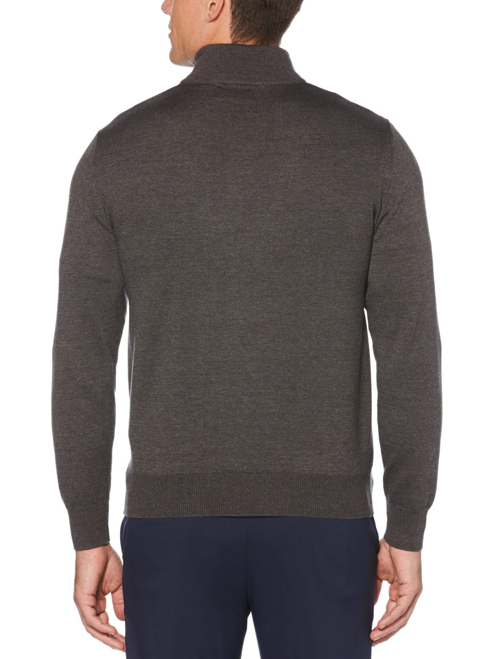 Men's Stripe Inner Collar Quarter-Zip Golf Sweater