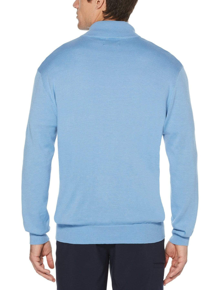 Men's Stripe Inner Collar Quarter-Zip Golf Sweater