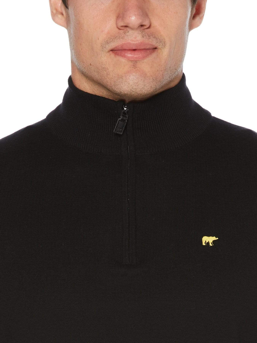 Men's Stripe Inner Collar Quarter-Zip Golf Sweater