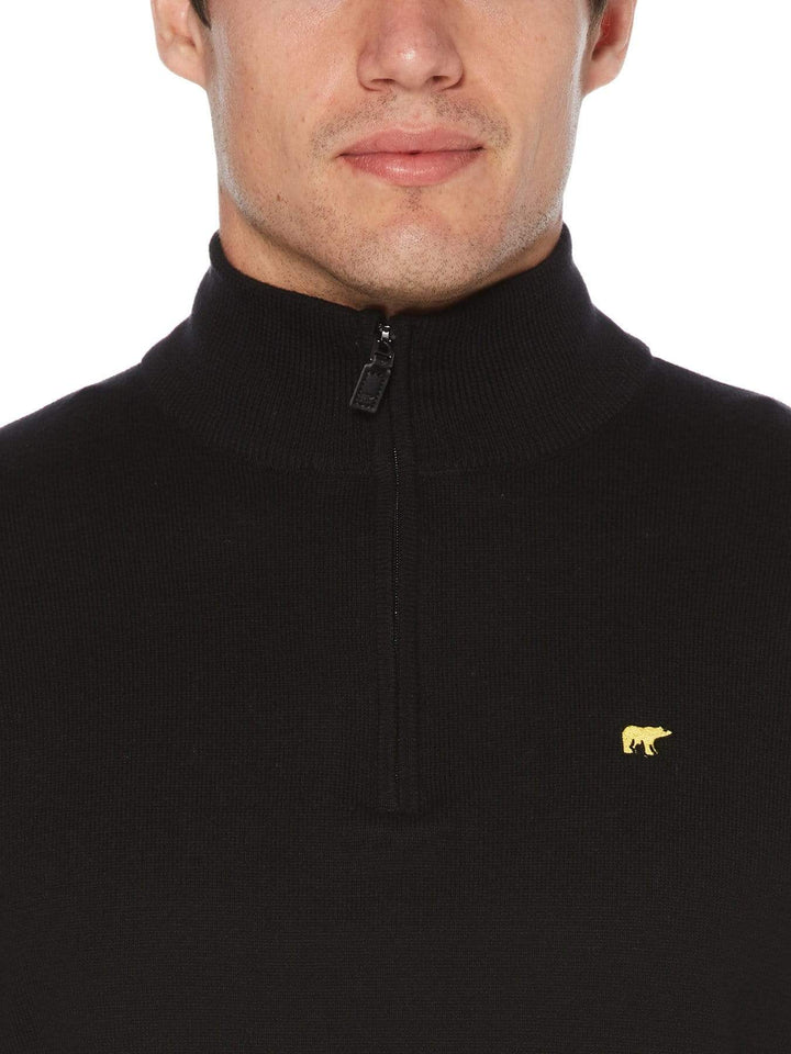 Men's Stripe Inner Collar Quarter-Zip Golf Sweater