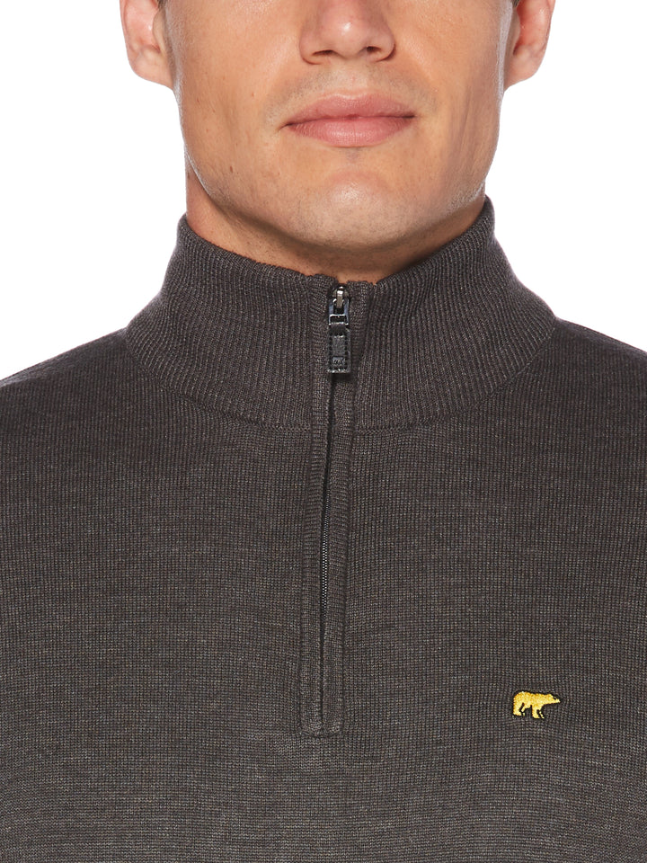 Men's Stripe Inner Collar Quarter-Zip Golf Sweater