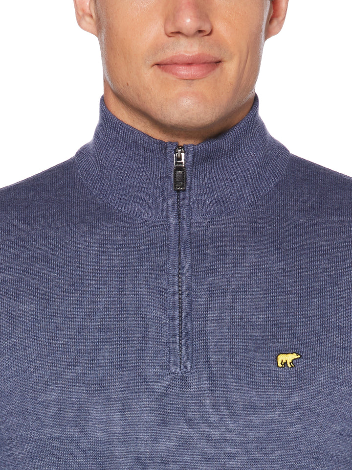 Men's Stripe Inner Collar Quarter-Zip Golf Sweater