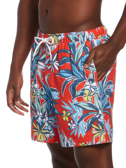 Men's Swim Elastic Valley Large Flower