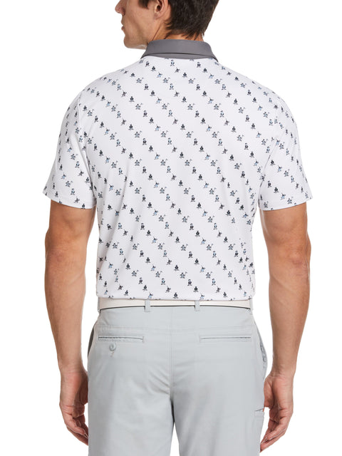 Swinging Pete Novelty Print Golf Polo Shirt (Bright White) 