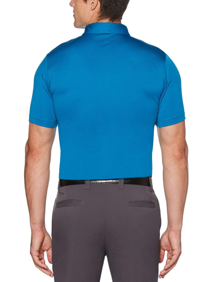 Men's Textured Chest Printed Short Sleeve Polo