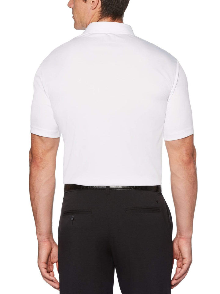 Men's Textured Chest Printed Short Sleeve Polo