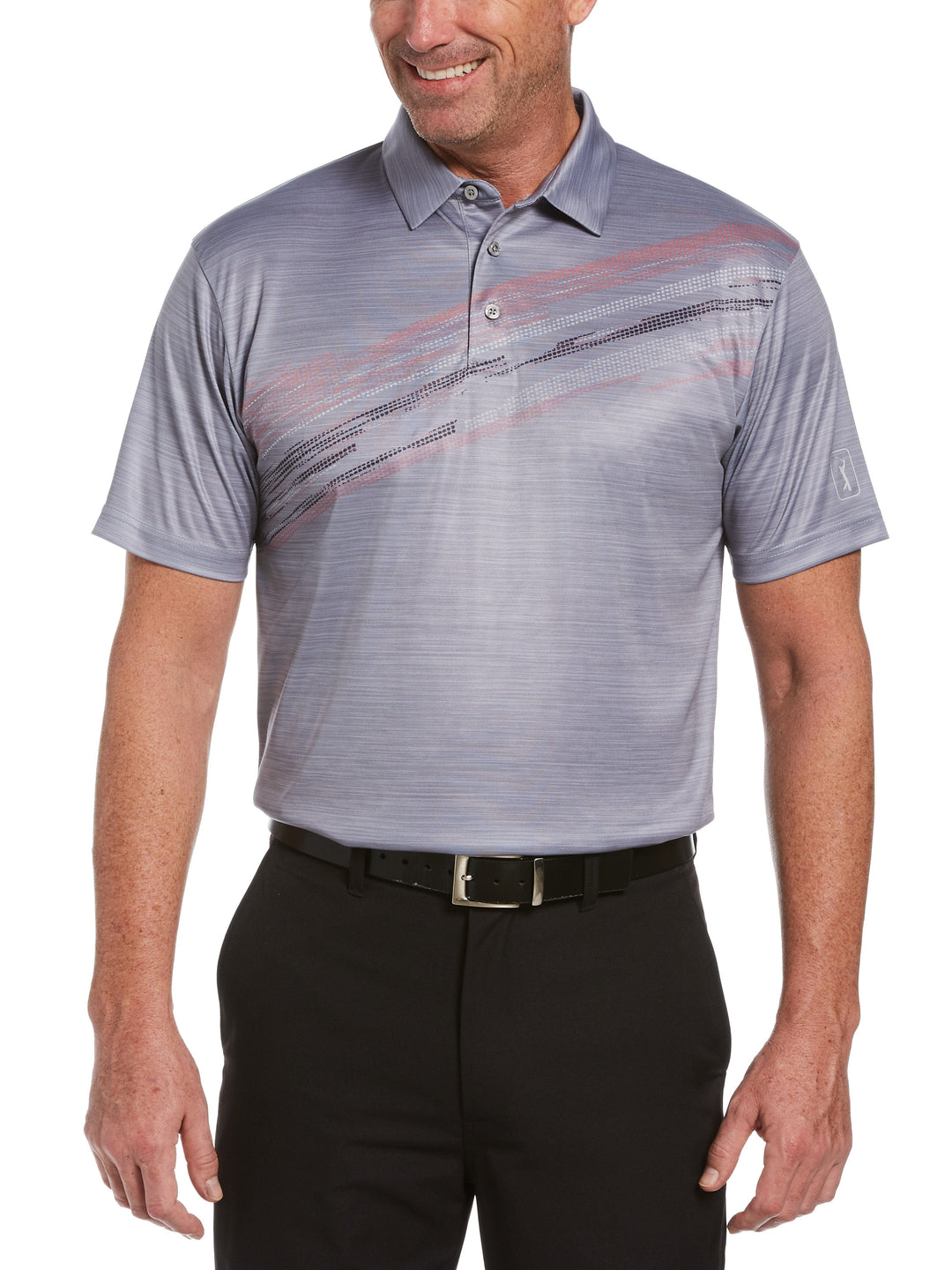 Men's Textured Print Golf Polo