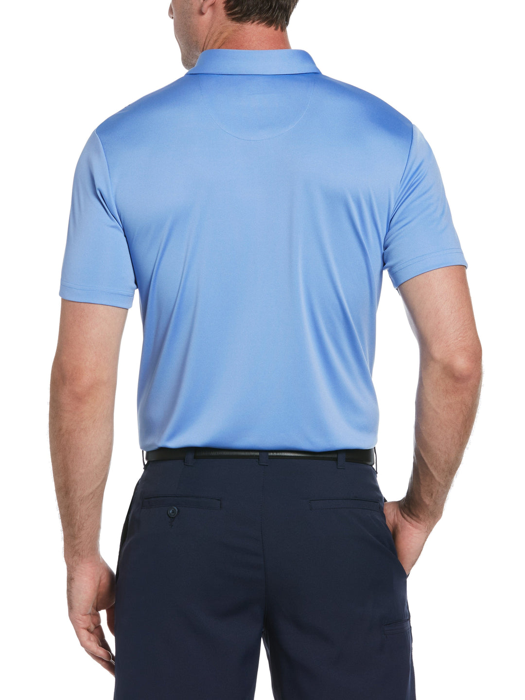 Men's Textured Stripe Print Golf Polo
