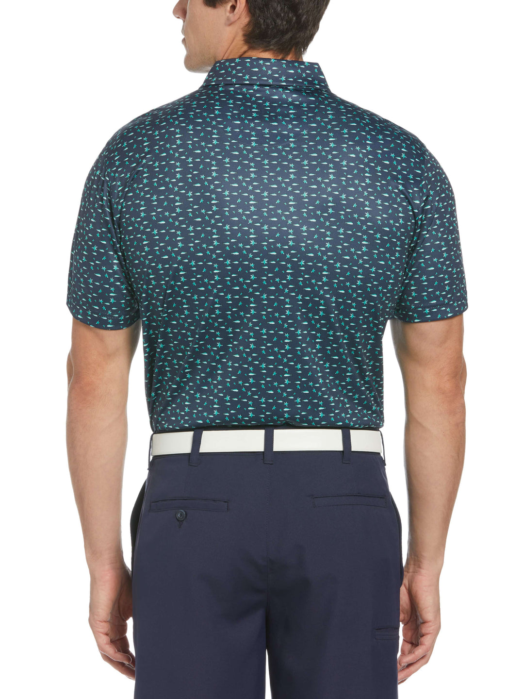 The Seas Printed Golf Polo (Classic Navy) 