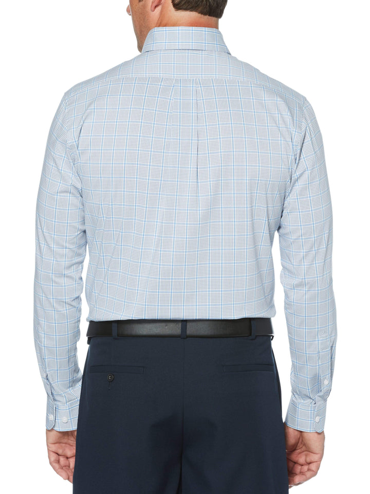Men's Three Color Plaid Woven Long Sleeve Button-Down Shirt