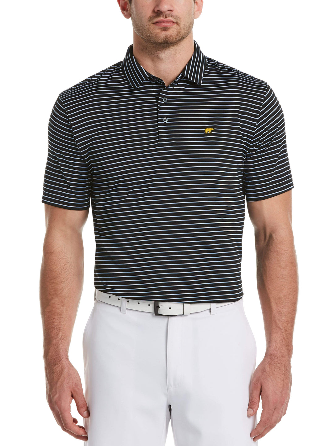 Men's Three-Color Stripe Golf Polo