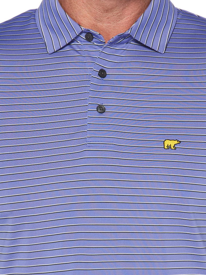 Men's Three-Color Stripe Golf Polo