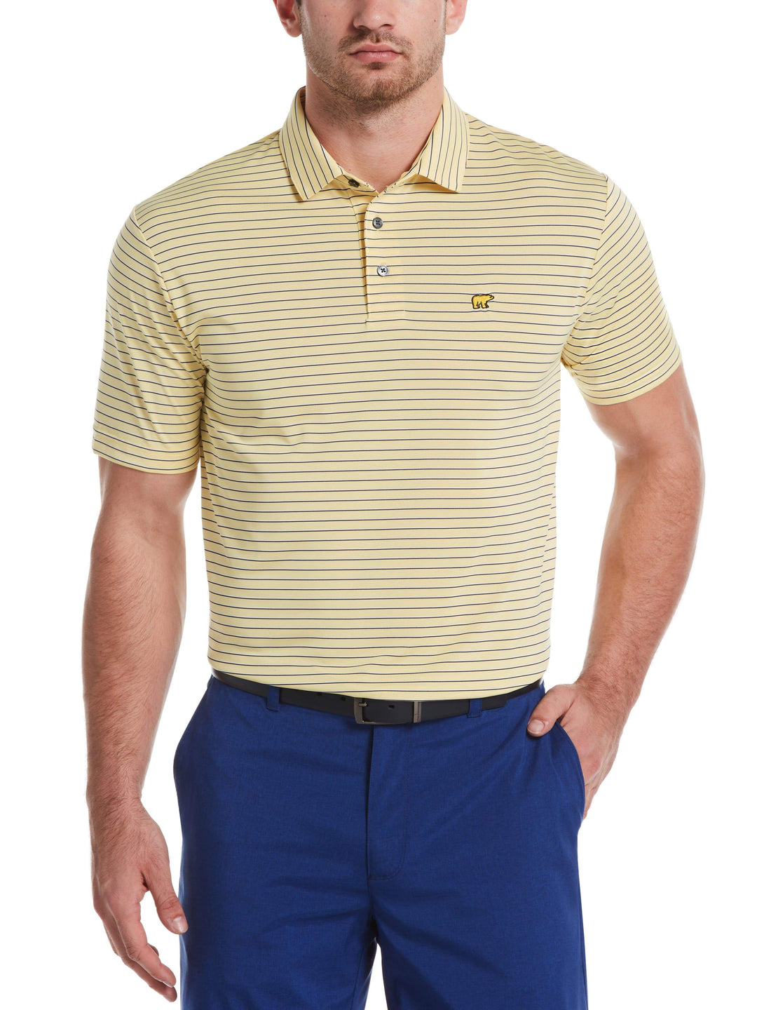 Men's Three-Color Stripe Golf Polo