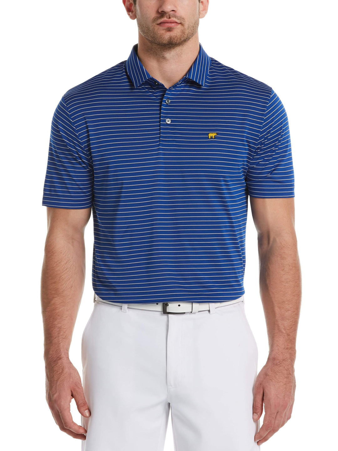 Men's Three-Color Stripe Golf Polo