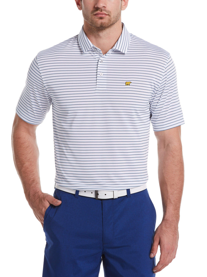 Men's Three-Color Stripe Golf Polo