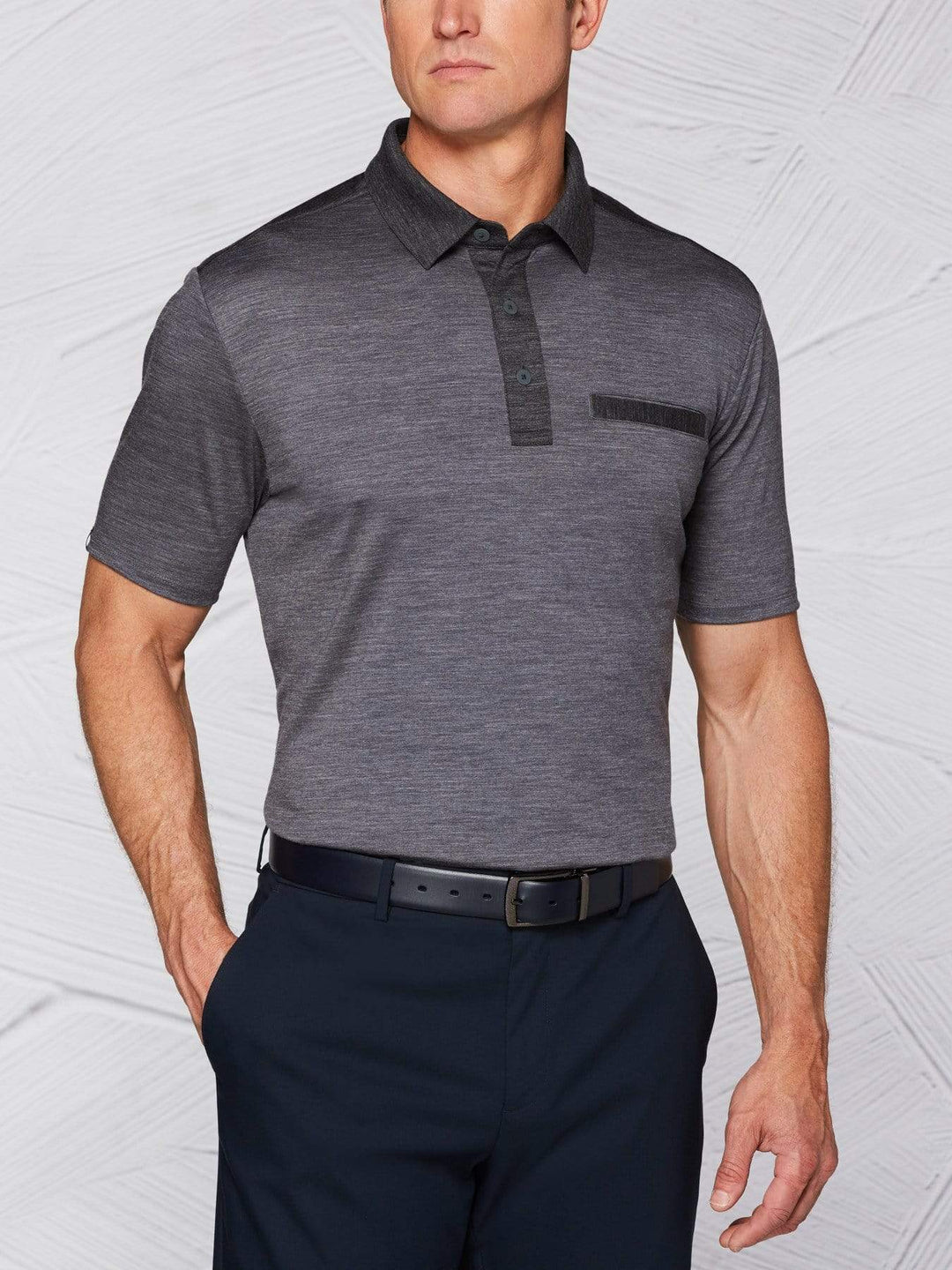Men's Tour Authentic Wool Blocked Heather Polo