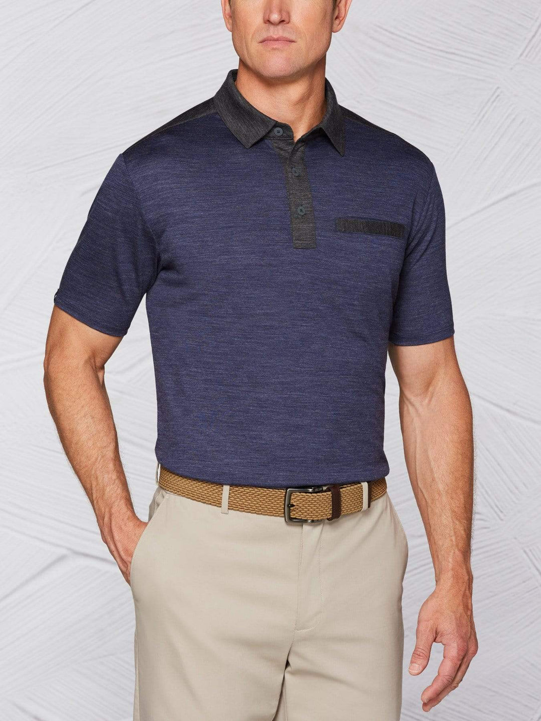 Men's Tour Authentic Wool Blocked Heather Polo
