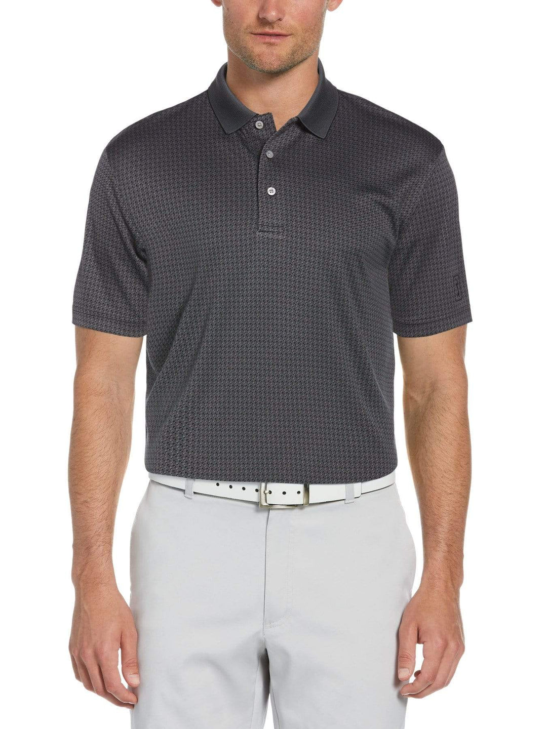 Men's Twill Check Jacquard Golf Polo