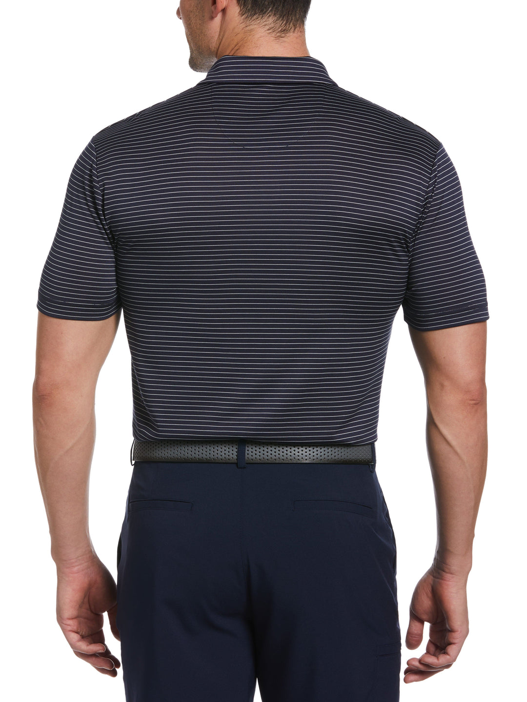 Two Color Stripe Golf Polo (Classic Navy) 
