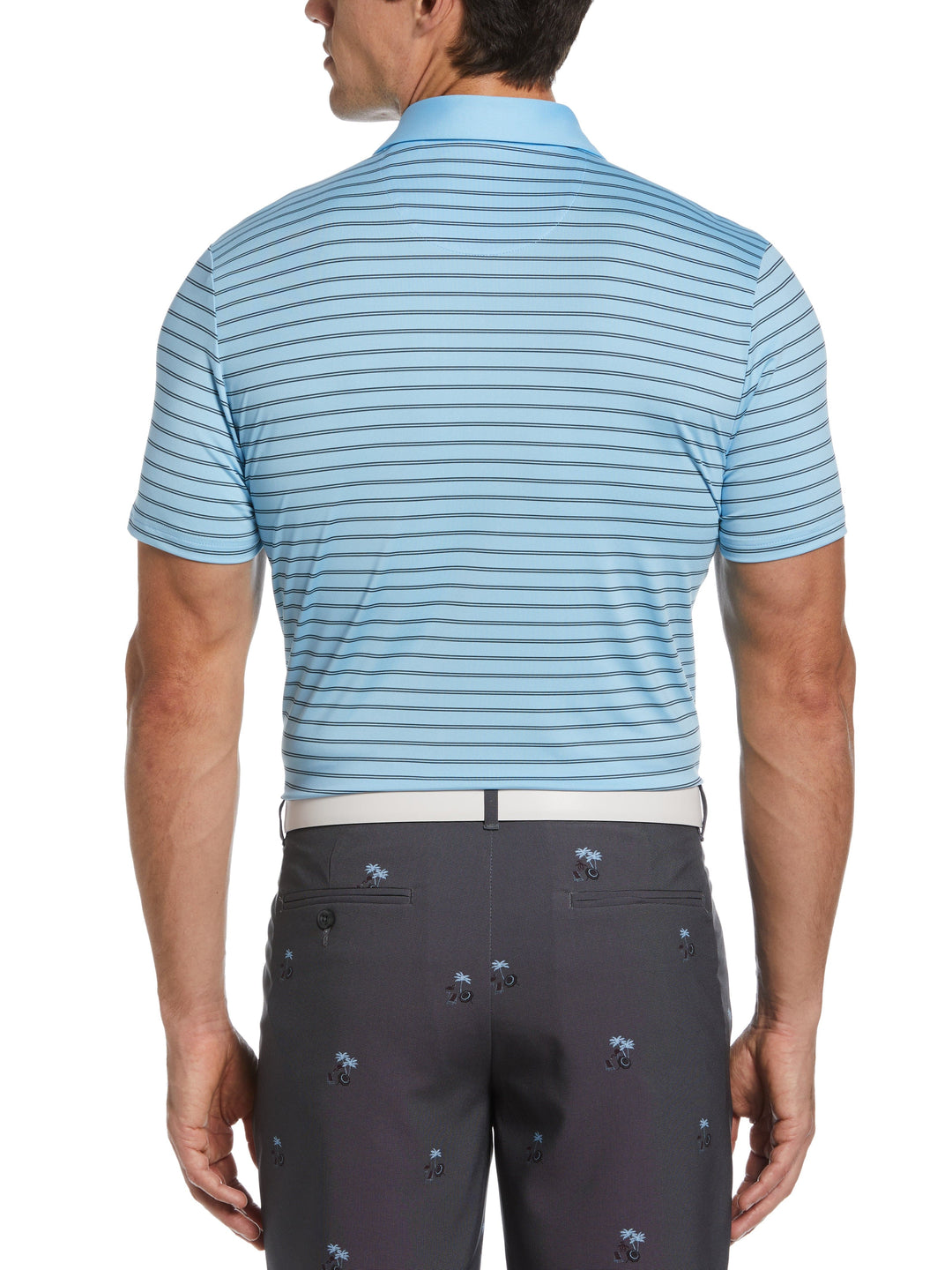 Two-Color Stripe Golf Polo (Baltic Sea) 