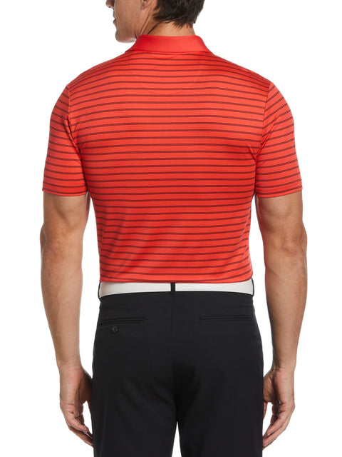 Two-Color Stripe Golf Polo (Bittersweet) 