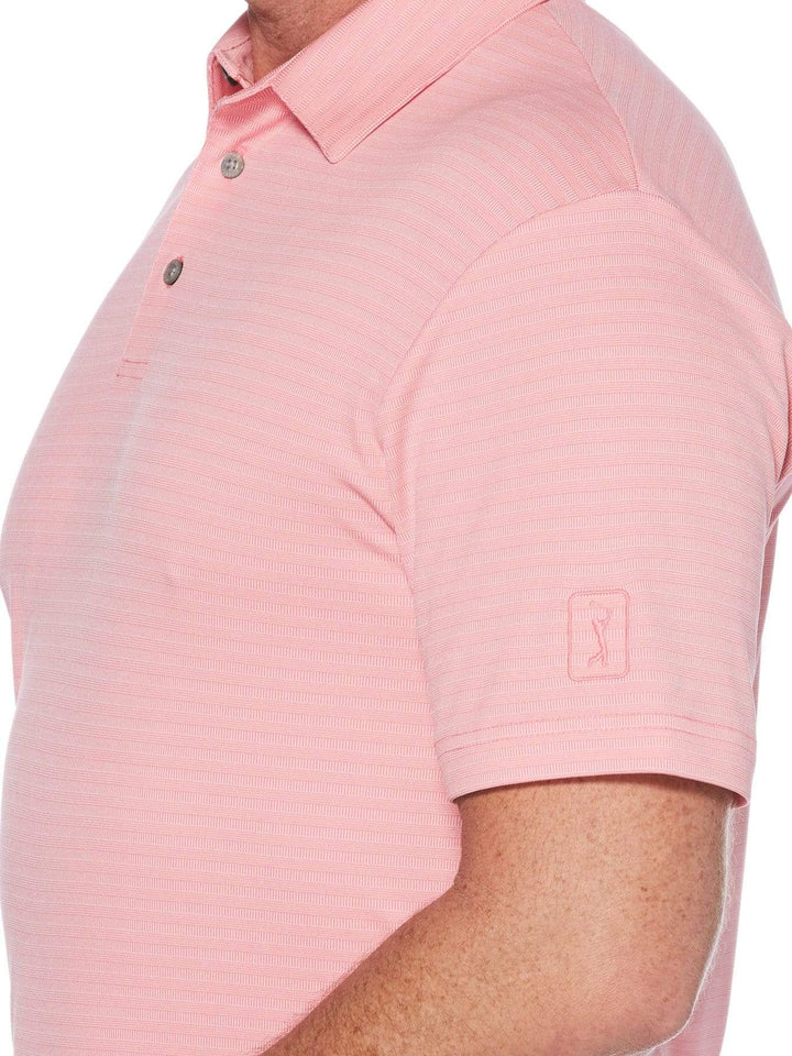 Men's Two Tone Horizontal Stripe Jacquard Polo