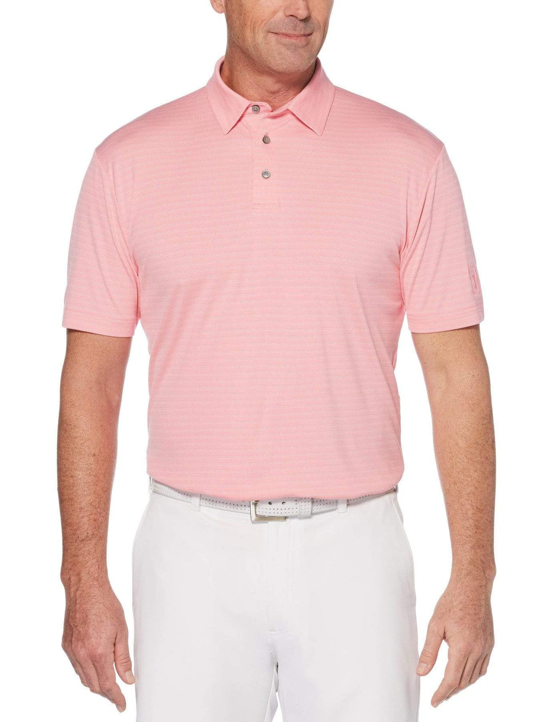 Men's Two Tone Horizontal Stripe Jacquard Polo