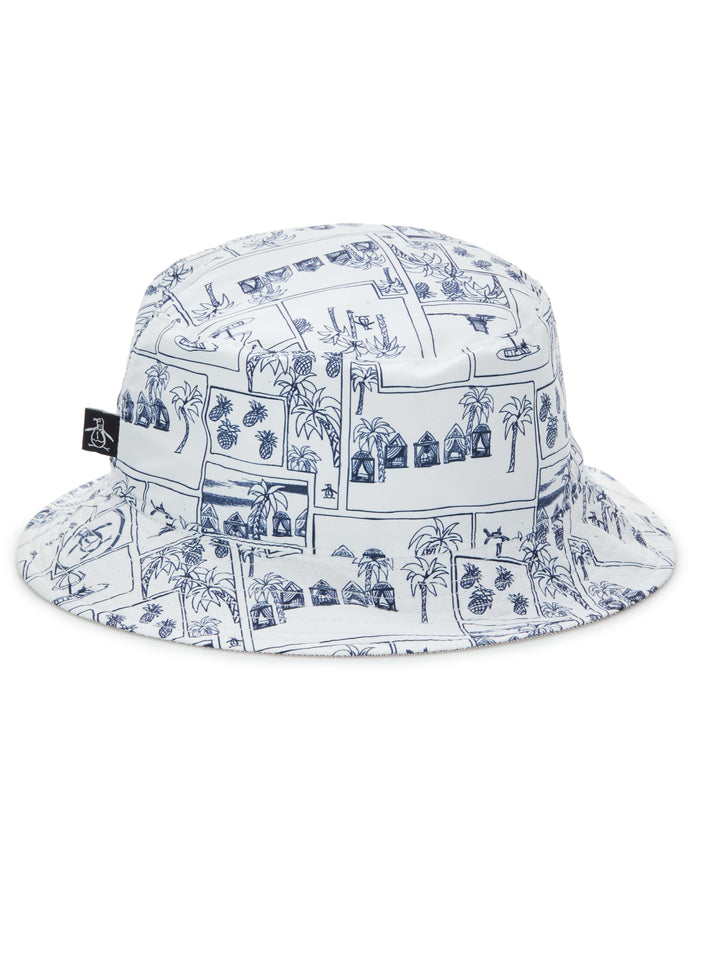 Vacation Reverse Bucket Hat  (Bright White) 