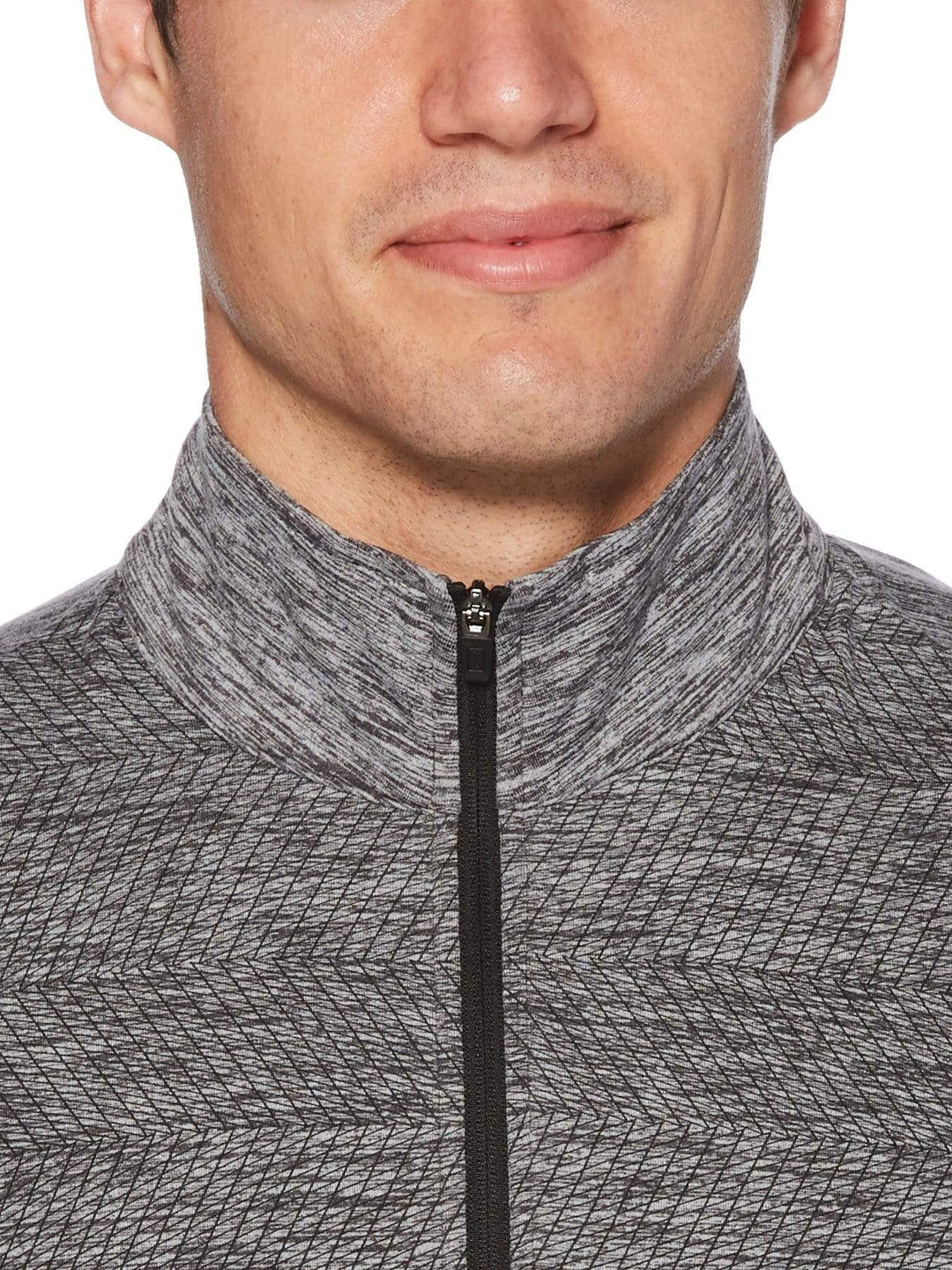 Men's Water Repellent Pigment Print Quarter-Zip Sweater