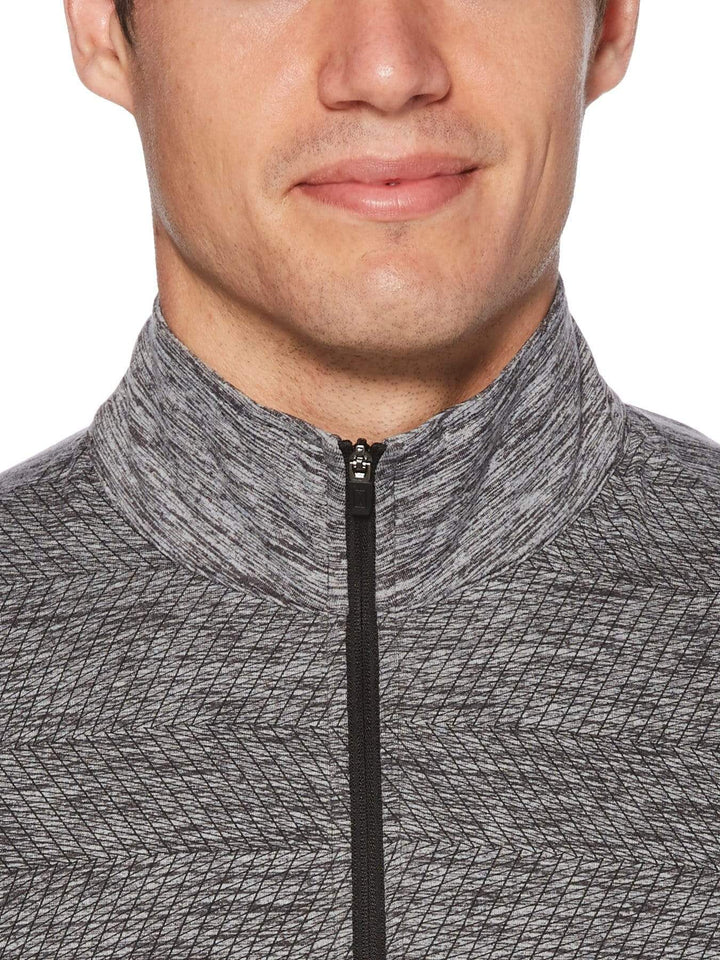 Men's Water Repellent Pigment Print Quarter-Zip Sweater